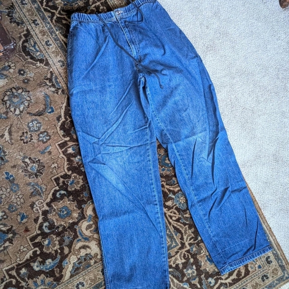 Vintage Straight Leg Stretchy Waist Pull On Jeans - Picture 4 of 6
